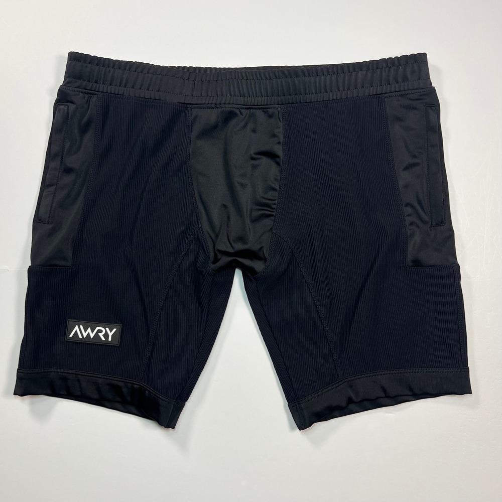 AWRY SPRINT Half-Tights V2 Mens XL Black Ribbed Compression Running Shorts